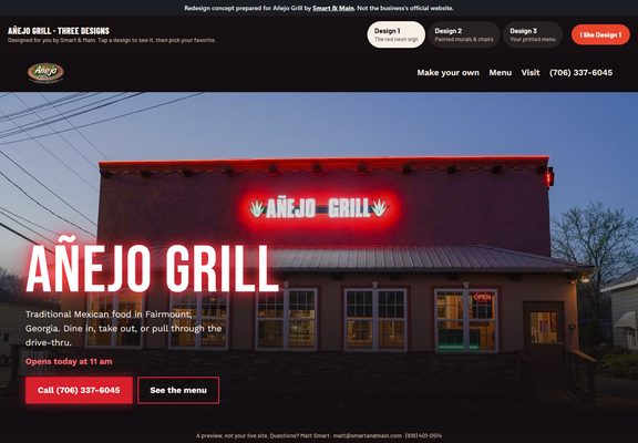 Añejo Grill redesign