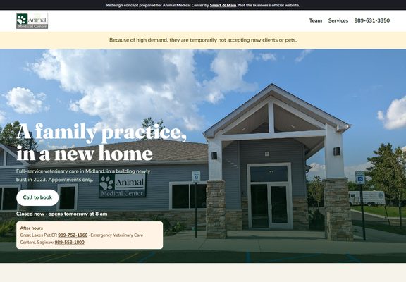 Animal Medical Center redesign