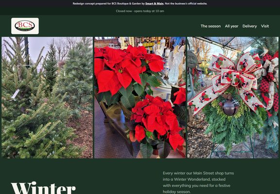 BCS Boutique & Garden redesign