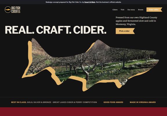Big Fish Cider Co. redesign