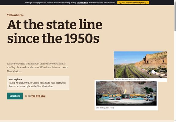 Chief Yellow Horse Trading Post redesign