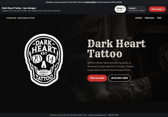 Dark Heart Tattoo redesign