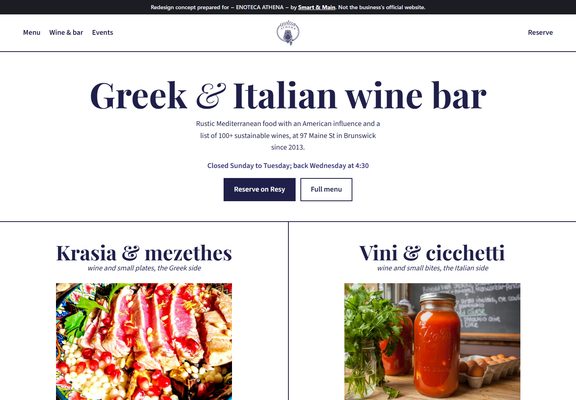 Enoteca Athena redesign