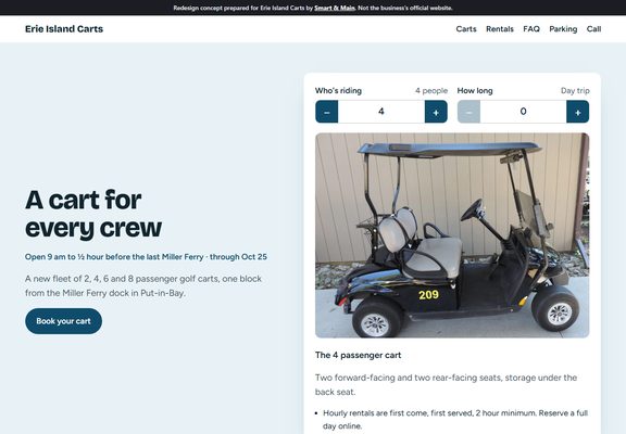 Erie Island Carts redesign