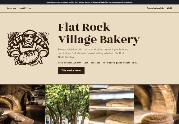 Flat Rock Village Bakery redesign