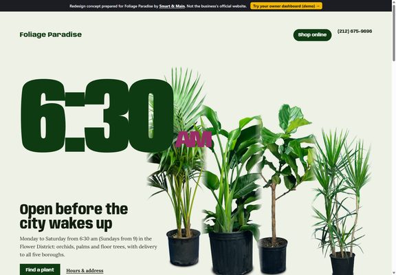 Foliage Paradise redesign