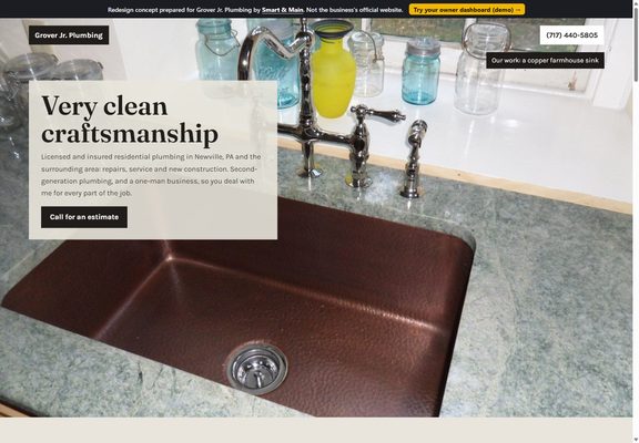 Grover Jr. Plumbing redesign