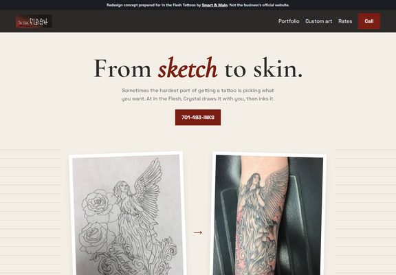 In the Flesh Tattoos redesign