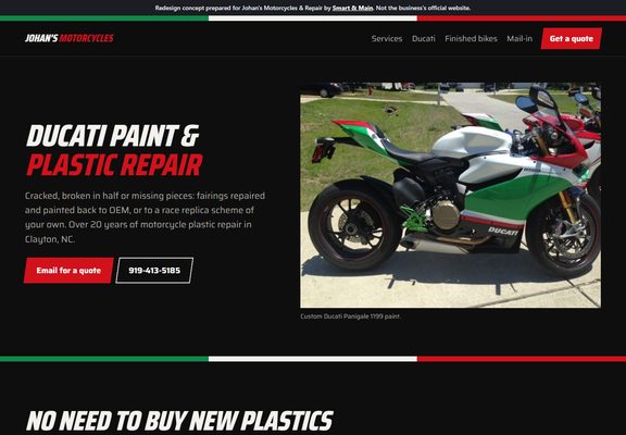Johan's Motorcycles redesign
