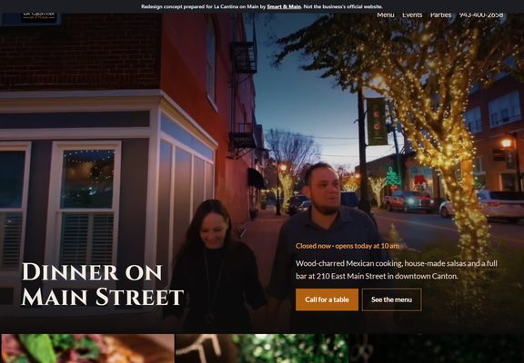 La Cantina on Main redesign