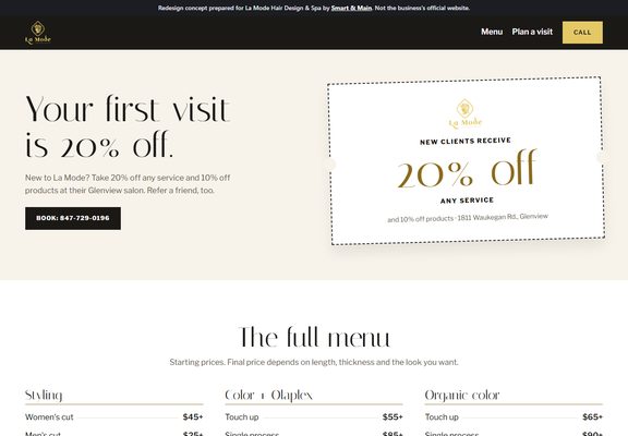 La Mode Hair Design & Spa redesign