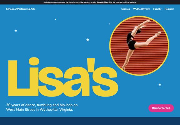 Lisa's School of Performing Arts redesign