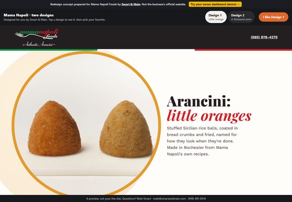 Mama Napoli redesign