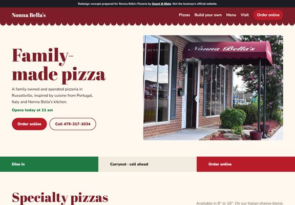 Nonna Bella's Pizzeria redesign