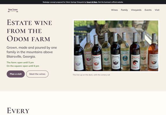 Odom Springs Vineyards redesign