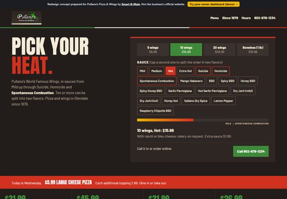 Pullano's Pizza redesign
