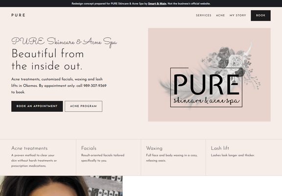 PURE Skincare redesign