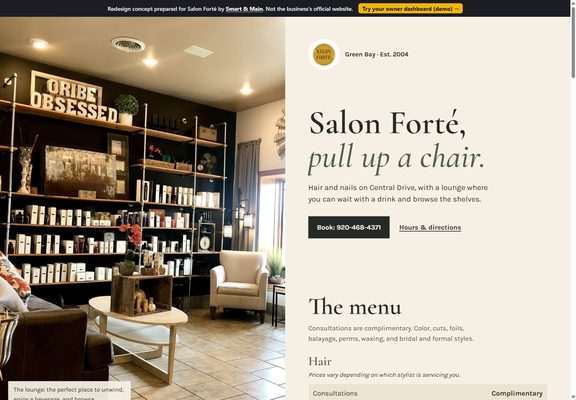 Salon Forté redesign
