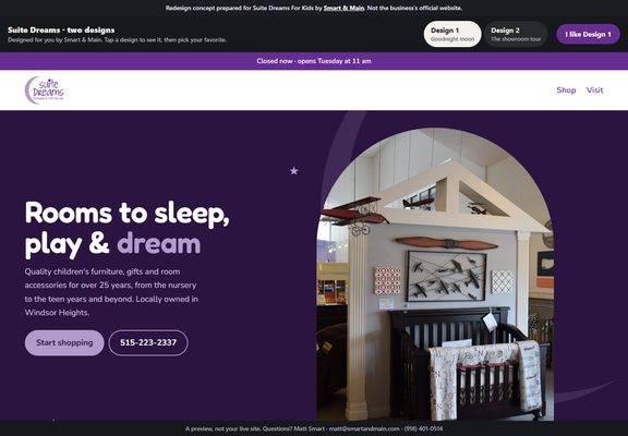 Suite Dreams redesign