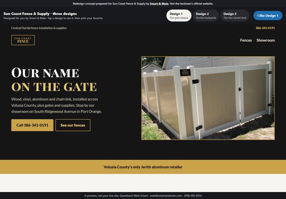 Sun Coast Fence redesign