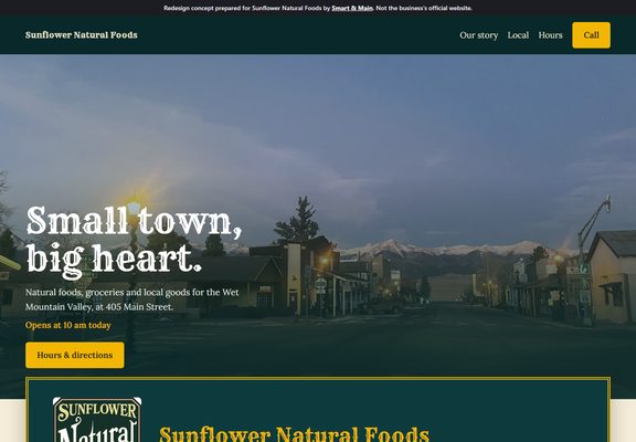 Sunflower Natural Foods redesign