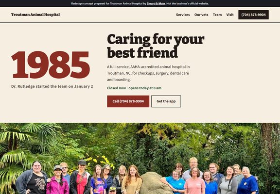 Troutman Animal Hospital redesign