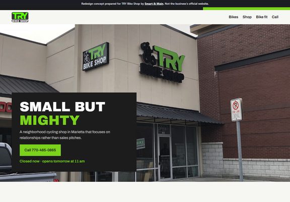 TRY Bike Shop redesign