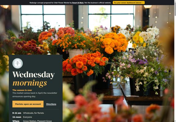 Utah Flower Market redesign