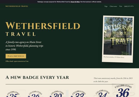 Wethersfield Travel redesign